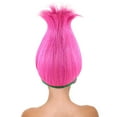 thumbnail image 3 of HPO Adult Women's Princess Troll Wig – Pink Pointy Cosplay Hair with Flower Crown for Halloween & Party, 3 of 9