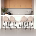 thumbnail image 4 of Ilios Innova | Juego de 4 Sillas Altas de Bar Candina Beige con Estructura Metálica Negra, Diseño Moderno y Elegante para Barra de Cocina, Comedor o Restaurante, 4 of 9