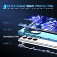 thumbnail image 4 of Casetego for Samsung Galaxy S22 Ultra 5G Case,Glow in The Dark Three Layer Heavy Duty Shockproof Protection Hard Plastic Bumper+Soft Silicone Case,Light Blue, 4 of 7