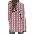 thumbnail image 6 of MELDVDIB Womens Plaid Jacket Shirt Fall Winter Mid-Length Cardigan Fashion Causal Warm Coat Light Weight Lounge Travel Outwear Tops, 6 of 6