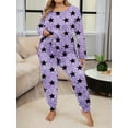thumbnail image 6 of Musefolio Women Plus Size Casual 2 Piece Outfit Set Long Sleeve Pajama Set Loungewear Pullover Round Neck Autumn And Winter Set 1X-5X, 6 of 7