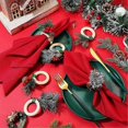 thumbnail image 3 of Christmas Napkin Ring Set Christmas Napkin Ring Christmas Holiday Dinner Table Decoration C, 3 of 5