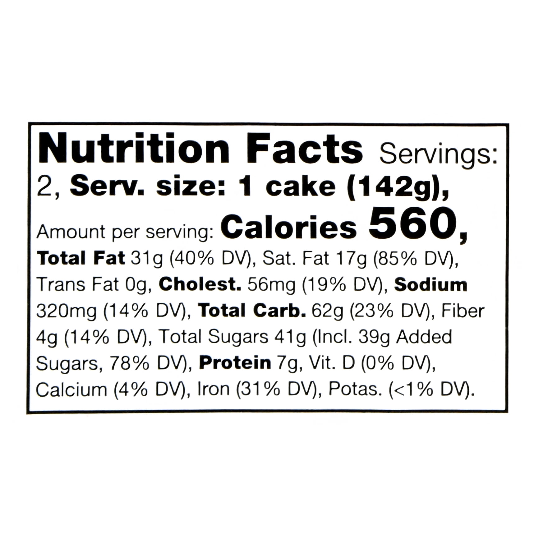 Marketside Chocolate Molten Lava Cake, 10 oz, 2 Count