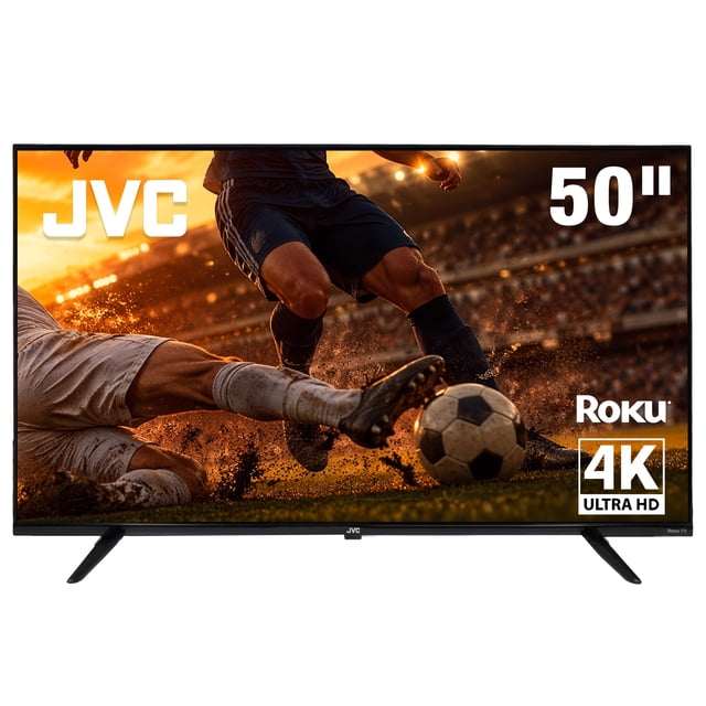 JVC Pantalla Smart TV 50 Pulgadas 4K UHD LED Frameless Roku TV Netflix YouTube Prime Video Modelo SI50URF