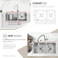 thumbnail image 4 of Stylish Undermount 33" Stainless Steel Double Bowl 60/40 Kitchen Sink with Grids & Strainers S-322XG, 4 of 12