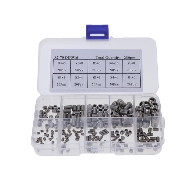 Tornillos de cabeza hexagonal 200 piezas M3 M5 M6 M8 Kusrkot Allen Head