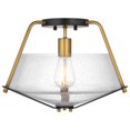 thumbnail image 2 of Starlight 60w 1-Light Semi Flush Mount Clear Seeded Glass E26 Base Black Finish, 2 of 6