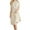 Beige, variant on Women's Elegant Mock Neck Sweater Dress Long Sleeve Pleated A Line Midi Dress with Button Khaki Free Size
