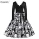 thumbnail image 4 of Disfraces de Halloween con estampado de calaveras para mujer, manga larga, años 50 y 60, vestido de fiesta de noche para ama de casa, disfraces de cosplay elegantes y aterradores, 4 of 5