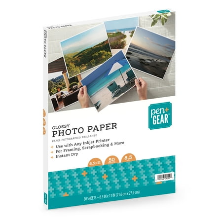Pen+Gear White Glossy Inkjet Photo Paper 8.5 x 11 8.5 Mil 50 Sheets