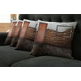 thumbnail image 2 of Ambesonne Rustic Throw Pillow Cover 4 Pack, Frame on Old Brick Wall, 16", Dark Orange Brown White, 2 of 6