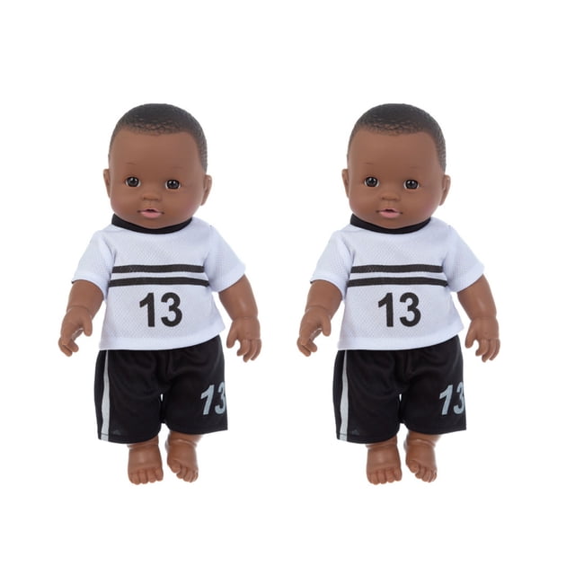 Negro africano negro bebé lindo rizado negro 12 pulgadas vinilo bebé juguete Wmkox8yii shdjk4334