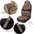 thumbnail image 6 of Xixirimido Car Seat Covers Front Seats Only with Belt Covers Armrest Box Cover 5Pcs Set for SUV Sedan Van Truck PU Leather Seat Protector Automotive Accessories, Ethnic Tribal Forest, 6 of 8