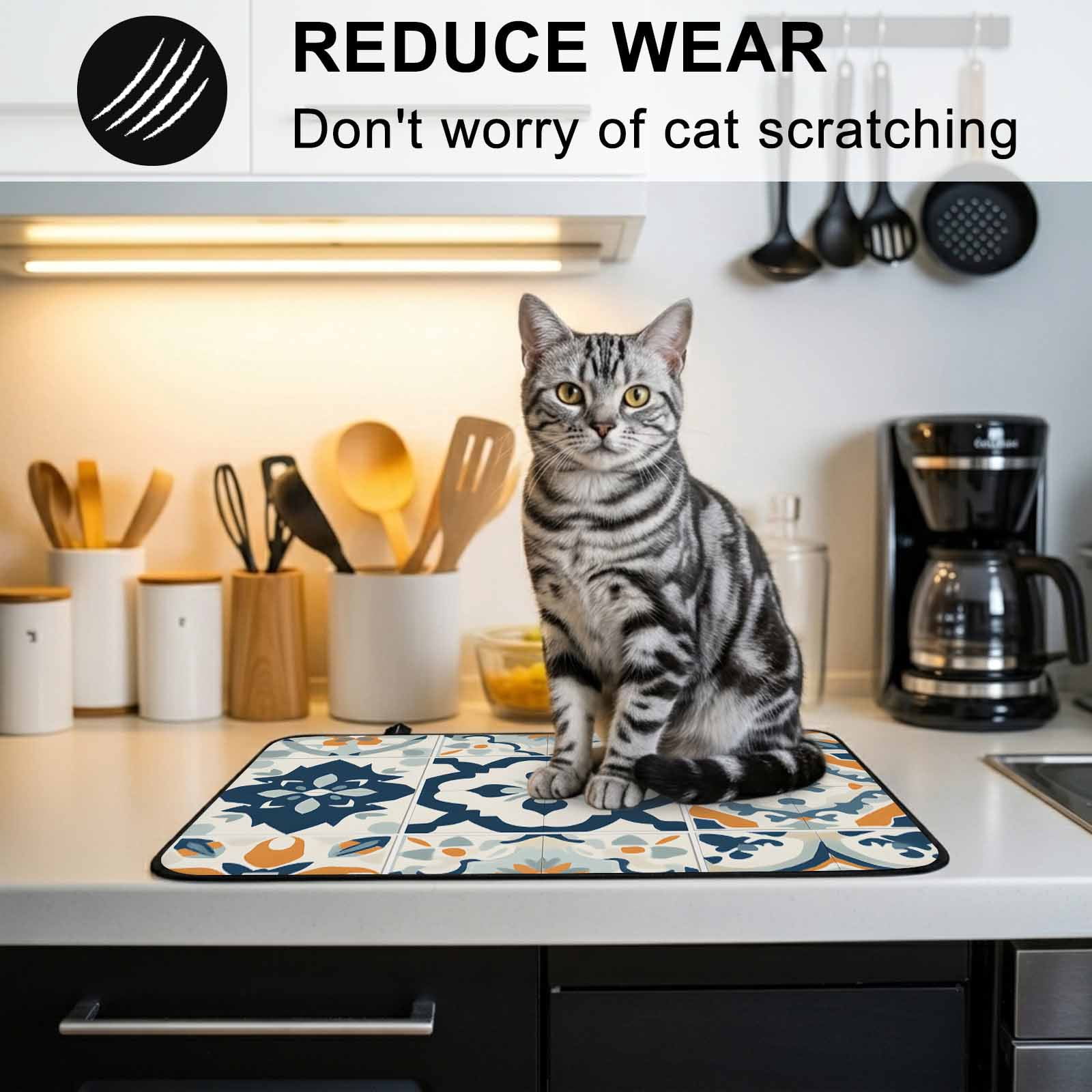 Ethnic Plaid Stove Top Cover for Electric Stove, Heat-proof & Non Slip Glass Top Stove Cover Protector, Modern Rustic Abstract Geometric Art Kitchen Flat Cooktop Rubber Mat 24x21 Inches