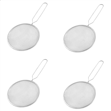 4X Fine Mesh Strainer Oil Colander Sieve Scoop 12cm Dia