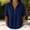 Navy, variant on Women's Collared Band Half Sleeve Snap Buttons Shirts Solid Color Leisure Loose Blouse Summer Casual Classic Tops Purple 2XL
