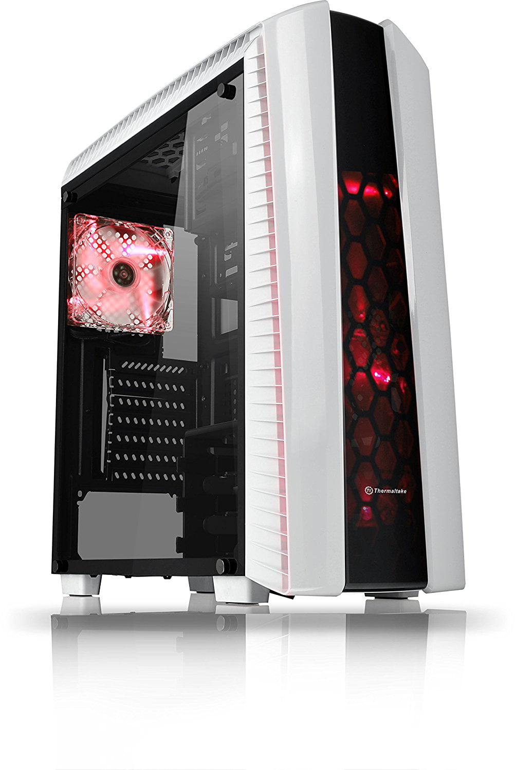 Thermaltake Versa N27 Shadow Blade ATX Gaming Mid Tower Computer Case with 3 Red LED Riing Fan Pre-installed CA-1H6-00M1WN-02 