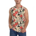 thumbnail image 2 of Fotbe Men's Roosters And Peonies Flowers Print Men's Sleeveless Muscle Tank Tops Casual T-Shirts for Gym Workout Beach-Small, 2 of 8