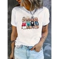 thumbnail image 1 of Camisetas con estampado para mujer, camisetas de manga corta de verano 2025, blusas casuales con cuello redondo para adolescentesWomen's Fashion Casual Round Neck Short Sleeve T-Shirt, Knitted Poly, 1 of 6
