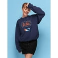 thumbnail image 2 of Cuba Flag W Sparkles Sweatshirt Women -Image by Shutterstock, Female Medium, 2 of 4
