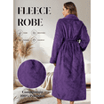 thumbnail image 4 of Robes for Women, LOFIR Long Womens Robes, Soft Fluffy Fleece Bath Robe with Front Pocket, Winter Warm Plush Lapel Women's Robes, Adjustable Belt, Purple, L/XL, 4 of 7
