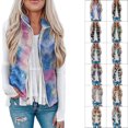 thumbnail image 1 of Tie Dye Sleeveless Fleece Vest, Warm Fashion Ethnic Lightweight Printed Soft Fleece Fuzzy Zipper Vest For Daily For Women ANGGREK Otros, 1 of 6