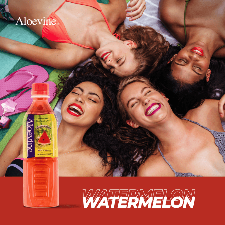 Aloevine Watermelon Aloe Vera Drink with Aloe Pulp, 16.9 fl oz, 20 Count  Bottles - Walmart.com