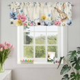 thumbnail image 3 of Valances for Windows Easter Rabbit Blossom Peony Rod Pocket Short Curtain for Bathroom Living Room Bedroom Pastoral Eucalyptus Berry 1 Panel 42x12in, 3 of 9