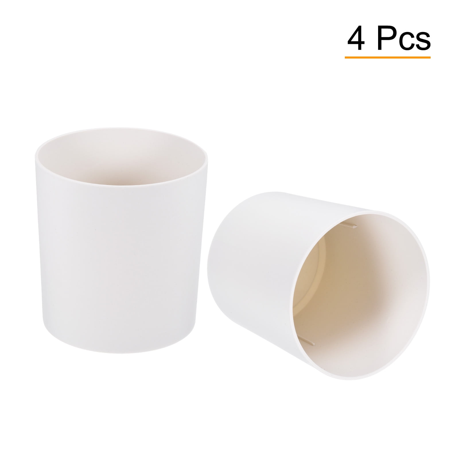 Uxcell 6" Round Plastic Planter Flowerpot Container Indoor Outdoor, White 4 Pack