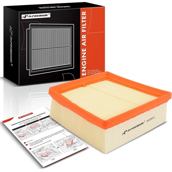 A-Premium Engine Air Filter Compatible with Ford Fiesta 2011-2019, 1.0L 1.6L, Flexible Panel, Replace# 8V21-9601AA