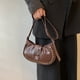 thumbnail image 4 of Bolso de mano, bolso de hombro, bolso de mano de piel sintética, bolso de mano con cadena y remaches, marrón, 4 of 5
