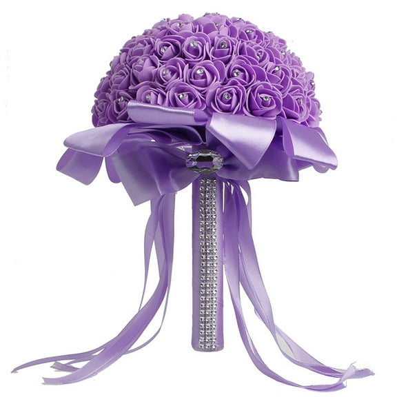 Wedding Bouquets for Brides or Bridesmaids Crystal Roses Bridal Bridesmaid Wedding Hand Bouquet Artificial Fake Flowers