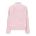 thumbnail image 5 of Pink Sweaters for Womens Fleece Jumper Jacket Hoodies Pullover Fleece Sweatshirts Casual Top Fuzzy 1/4 Zip Up Long Sleeve Stand Collar Cozy Coat Tops with Pockets Womens Fall Fashion Must Haves, 5 of 6