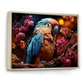 thumbnail image 2 of Designart "Radiant Sunset Plumage Of Red And Blue Parrots II" Parrot Floater Framed Wall Art Living Room, 2 of 5