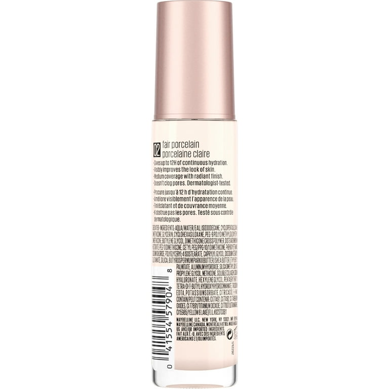 Maybelline Dream Radiant Liquid Foundation, 02 Fair Porcelain, 1
