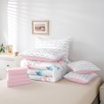 thumbnail image 6 of jejeloiu Watercolor Dolphin Bow 7-Piece Twin Bedding For Girls,Sweet Nautical Theme Bedding Comforter Set,Pastel Blue,Pink Reversible, 6 of 7