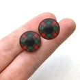 thumbnail image 4 of Green and Red Holiday Tartan Plaid Glass Eyes, 4 of 11
