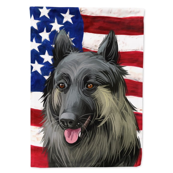 Shiloh Shepherd Dog American Flag Flag Canvas House Size