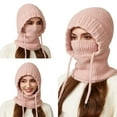 thumbnail image 4 of Women's Knit Balaclava, 3-in-1 Winter Scarf Hat with Fleece Lining, Windproof Cold Weather Face Mask for Skiing, Snowboarding, Hiking and Outdoor Activities, 4 of 6