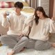 thumbnail image 1 of Pijamas de franela para parejas, traje grueso con forro polar para mujer, ropa de hogar holgada de talla grande y cálida de polar coral para hombre, 1 of 6