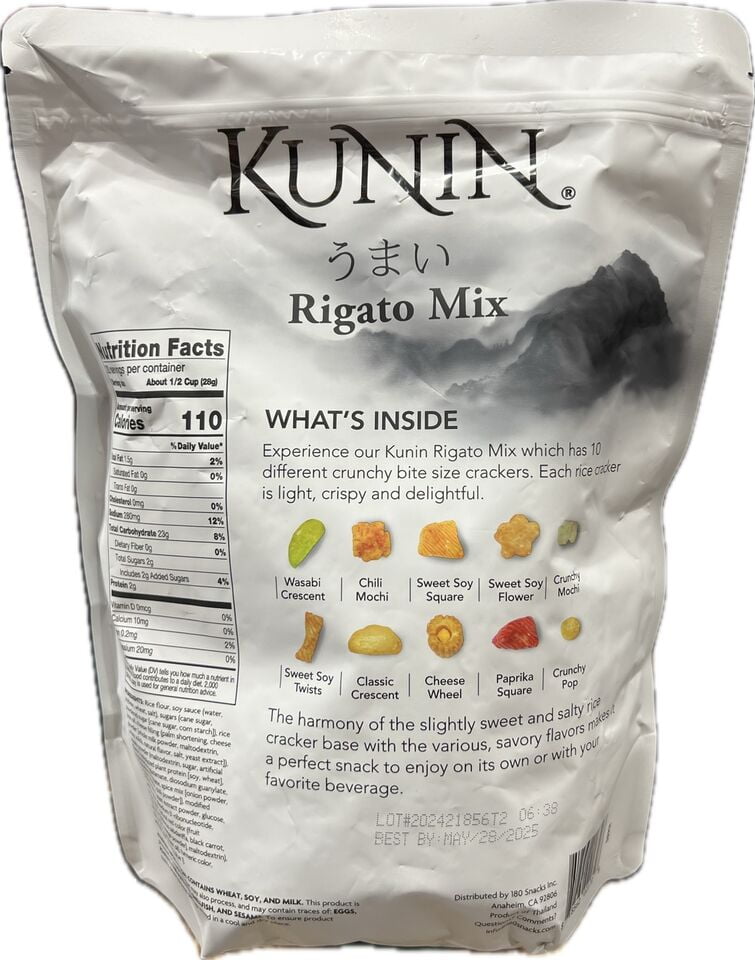 Kunin Rigato Mix, Premium Asian Rice Crackers 12 oz.