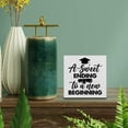 thumbnail image 3 of Zomyto 7"x7" Graduation Wood Box Sign Decor Desk Sign Graduate a Sweet Ending to a New Beginning Wooden Box Block Sign, 3 of 5