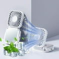 thumbnail image 2 of Qocolhg Small Desktop Fan with Makeup Mirror, Portable Handheld Fan, 3 Wind Speed Rechargeable Mini Personal Fans, Lightweight Hanging Neck Fan, Travel Essentials Gifts for Women Girls White, 2 of 6