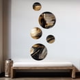 thumbnail image 3 of Designart "Captivating Marble Gold and Black IV" Abstract Marble Metal Wall Art Set of 5 Piece, 3 of 5