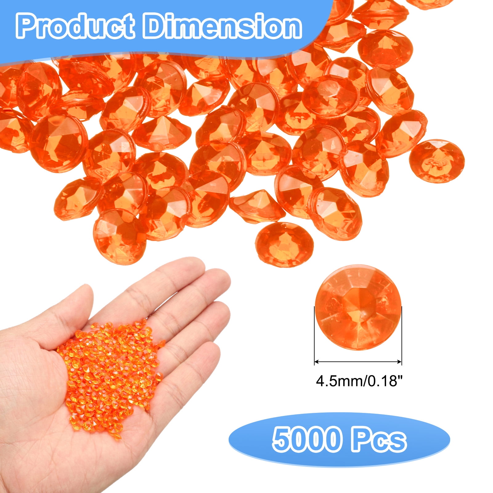 Unique Bargains Elegant Wedding Table Scatter Confetti for Decorations Orange 0.18"