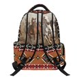 thumbnail image 2 of FUIALDOLG Breathable Bookbag for Back to School Elementary School, 600D Polyester Multi Pocket Kids School Backpack, Horse, 2 of 9