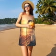 thumbnail image 3 of Fotbe Sunset Dancing Dolphin A Vestido de Verano sin Mangas para Mujer – Vestido Midi Línea A, Estilo Camiseta Floral, Vestido Playero Casual y Fluido, 3 of 7