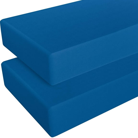 2 Pack Microfiber Fitted Crib Sheets, Cozy and Soft Solid Color Toddler Sheets, 28 x 52 Inches, Royal Blue