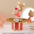 thumbnail image 5 of Creative Rabbit Oreilles Mignonnes Plateau Décoration Fille Moderne Simple Bureau Collation Télécommande Rangement Cosmétiques Ornements, 5 of 5