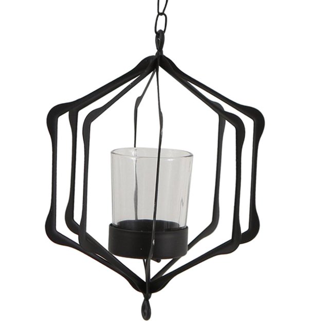 Soporte Colgante De La Vela Del Sostenedor De La Vela De Tealight Para La Decoración De Navidad Del Día De Fiesta Negro un Baoblaze Candelero colgado